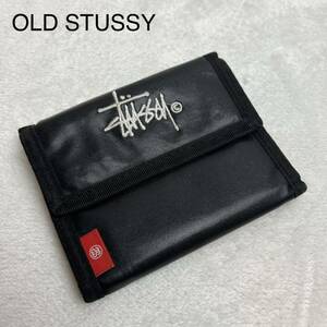 OLD STUSSY ステューシー ナイロン 折り財布 刺繍ロゴ