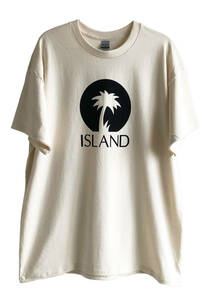 即決【海外買付/新品】island Records レーベルロゴ Tシャツ/L/ナチュラル/Bob Marley/レゲエ/DUB/レア/GILDAN/激レア (luz.is.t.n)