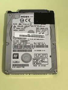 お宝アキバ/7日間保証 HGST製 内蔵 SATA 2.5インチ 大容量HDD 500GB HTS545050A7E660 使用506h CrystalDiskInfoで正常判定 小YTMR