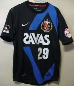 美品　2012NIKE(ナイキ)製浦和レッズ20周年(A)半袖ユニフォーム番号29YAJIMA(矢島慎也)ネーム入り　Ｍ　黒×青　現大宮・G大阪