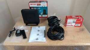 BUFFALO WXR-1750DHP2 無線LAN親機 中古品 LSW4-GT-5NS/WH 5ポートスイッチングハブ新品 エレコムLANケーブルLD-GPT/BK5EX5TA未使用3使用2