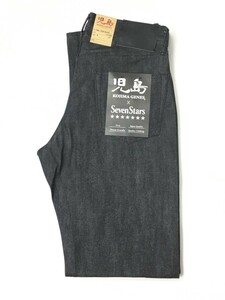 未使用品 400本限定 KOJIMA GENES 児島ジーンズ × SevenStars セブンスター 14oz デニム ジーンズ リジッド 生 W34 RNB-102R BLACK 黒