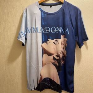 新品★ブルー★Madonna★マドンナ★True Blue★Tシャツ★ユニセックス★L半袖 Tシャツ ロック バンドTシャツ 