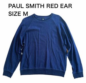 【送料無料】中古 PAUL SMITH RED EAR レッドイアー スウェット トレーナー ネイビー 裾袖 リブ サイズM