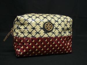 TORY BURCH トリーバーチ PVC ポーチ メイクポーチ 化粧ポーチ マルチケース レディース ベージュ系×マルチカラー DG6220