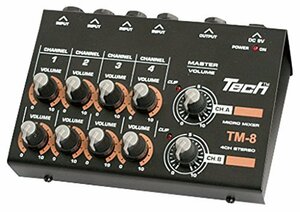 【中古】 TECH 8ch マイクロミキサー 1.2mケーブル X 2付属 TM-8