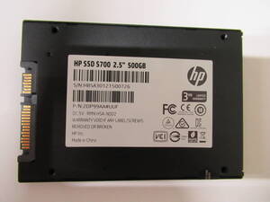 ♪♪1円 ～スタート HP S700 SSD SATA 500GB 2.5インチ 中古 使用時間:6343H♪♪