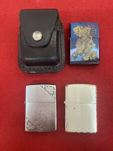 M-6230⑦ 【同梱不可】980円～ 現状品　ZIPPO/ジッポ　ライターまとめ　3点セット　唐獅子牡丹　289/800　喫煙具　着火有無混合　