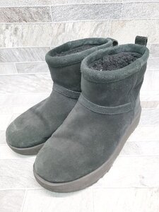 ◇ UGG アグ CRASSIC MINI WATERPROOF ショート丈 ムートン ブーツ サイズ24.0cm ブラック レディース P