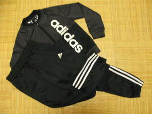 【used】adidas（アディダス）ジャージ上下セット（黒）：上116/下128