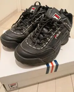 FILA スニーカー 26㌢黒 合成皮革