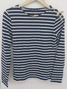 ◇ PETIT BATEAU プチバトー ボーダー 長袖 Tシャツ カットソー サイズS/14ANS ネイビー ホワイト レディース