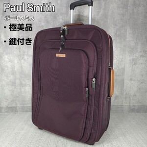 1スタ 極美品 Paul Smith ポールスミス マルチ ストライプ アーティスト スーツケース キャリーケース キャリーバッグ 旅行 ボルドー