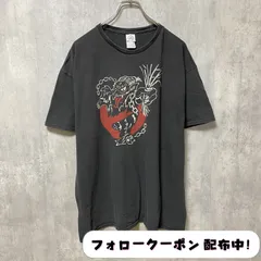 古着 used　半袖プリントTシャツ　黒　ブラック　レトロ　デザイン　クルーネック　春夏服　ビッグシルエット　オーバーサイズ