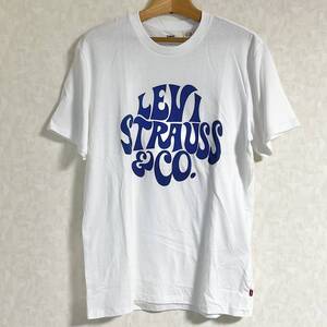 未使用　Levi’s　Tシャツ　ロゴ / ホワイト/ブルー　コットン　サイズM　　W018