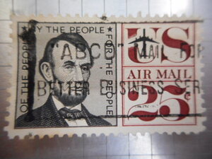 切手　古い切手　記念 切手　世界の切手　等　POSTAGE STAMP US AIR MAIL 25 OF THE PEOPLE,FOR THE PEOPLE, BY THE PEOPLE ーSー030