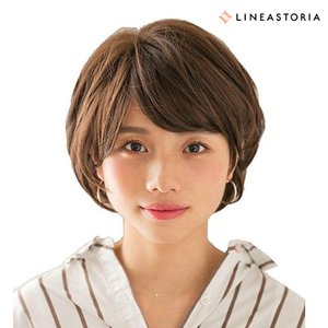 LINEASTORIA(リネアストリア) フルウィッグ ショート 医療用 総手植え 天使のModishショート(M,ミルクブラウン)