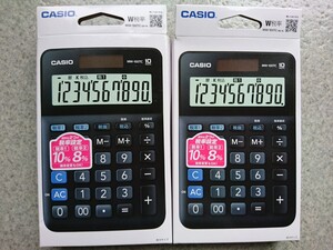 【未使用】 CASIO 計算機 電卓 W税率 10桁 MW-100TC-BK-N ２個