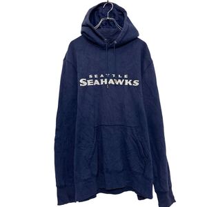 NIKE プリント スウェット パーカー ナイキ XL ネイビー ビッグサイズ シーホークス NFL アメフト 古着卸 アメリカ仕入 a609-5281