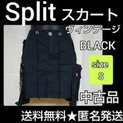 Split★ポケット付きミニスカート★中古品 黒 sexy【ヴィンテージ】