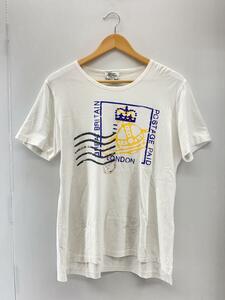 Vivienne Westwood MAN◆Tシャツ/52/コットン/WHT/GREAT BRITAIN/POSTAGE PAID/汚れ有