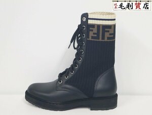 フェンディ FENDI ロココ ブーツ レザー ブラック サイズ 36 23.0ｃｍ 靴 レディース 【中古】 アパレル