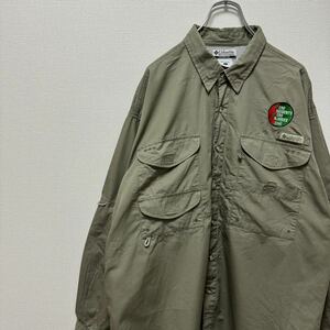 カーキ　古着　PFG フィッシングシャツ　長袖シャツ　コロンビア