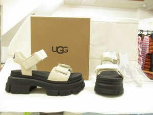 UGG アグ 新品未使用 国内正規品 1136764 W ASHTON ANKLE アシュトン アンクル 厚底サンダル US7 24cm ホワイト ★宅配便M★o0370