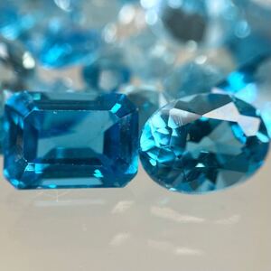 1円〜!!［天然ブルートパーズおまとめ100ct］d 約20g ルース 裸石 宝石 ジュエリー jewelry blue topaz w3/143