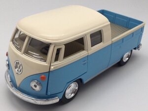 1台売り ブルー 1/34　1963 ワーゲンタイプ2 パステルカラー ダブルキャブ ピックアップ ミニカー フォルクスワーゲン VOLKSW