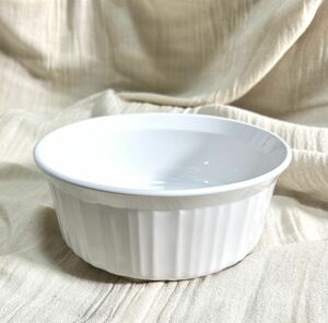 【1/3】CorningWare フレンチホワイト【19.5cm】ヴィンテージ セラミック 陶器