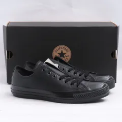 未使用 25cm CONVERSE LEATHER ALL STAR US OX BLACK 1SC736