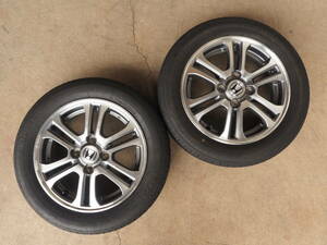 N342　送料無料　N-BOX純正　4.5Jx14 +40 PCD100 4穴　155/65R14　2本8分山　ホンダ純正アルミホイール　JF1