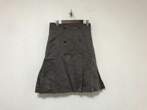 本物ダナキャランニューヨークDKNYコットン麻リネンフレアスカートパンツスーツビジネスアメカジサーフミリタリーレディースカーキ2M