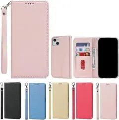 人気✨ iPhone15plusケース 手帳型 カードポケット スタンド ピンク