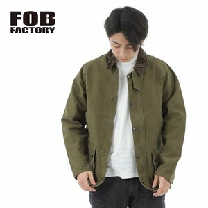 【サイズ M(2)】FOB FACTORY エフオービーファクトリー モールスキン ライディングジャケット オリーブ 日本製 F2361 MOLESKIN RIDING JKT