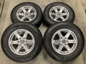 □7158 バリ山 美品 2019年製 スタッドレス DM-V3 265/65R17 KEELER ランクル プラド 等 17インチ 8J +25 6穴 139.7 アルミホイール