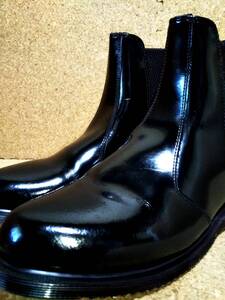 【Dr.MARTENS】ドクターマーチン FAUN チェルシーブーツ UK8 (26.5cm ) PATENT CHELSEA BOOT BLACK サイドゴアブーツ 希少レア【美品】