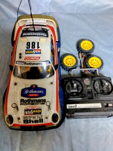 タミヤ TAMIYA ラジコン 4WD　1/12 ポルシェ959　テクニゴールド　破損あり