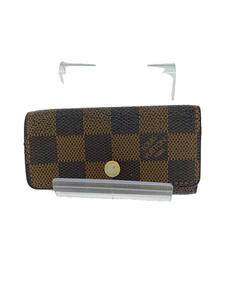 LOUIS VUITTON◆ミュルティクレ6_ダミエ・エベヌ_BRW/レザー/ブラウン/総柄/メンズ/キーケース/状態考慮/