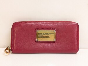 R634-N37-2113◎ MARC BY MARC JACOBS マークバイマークジェイコブス 長財布 ラウンドジップ 赤 ファッション小物 現状品3◎