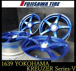 【1639】FK5210314◆YOKOHAMA KREUZER Series-V ホイール◆18x7.5J 5穴 PCD114.3 +45◆4本