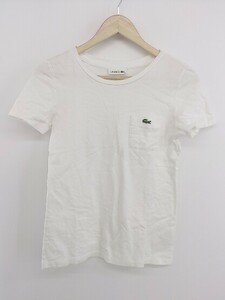 ◇ LACOSTE ラコステ 胸ポケット 半袖 Tシャツ カットソー サイズ34 ホワイト系 レディース P