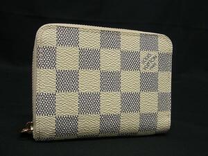 1円 ■美品■ LOUIS VUITTON ルイヴィトン N63069 ダミエアズール ジッピーコインパース コインケース 財布 小銭入れ アイボリー系 FE5736