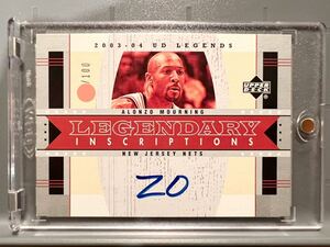 Inscription/100 直書 Auto 04 UD Alonzo Mourning ZO アロンゾ・モーニング NBA 直筆 サイン Panini バスケ Heat 7T All-star 優勝 守備王