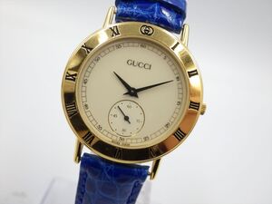 355849【1円スタート】GUCCI グッチ 稼動品 3000.2.M スモセコ メンズ 時計 クオーツ ケース33mm