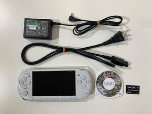 PSP プレイステーションポータブル PSP-3000 本体 パールホワイト ソフト付き メモリースティック付き ジャンク