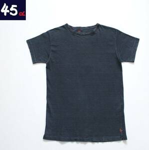 【 45R フォーティファイブ アール 】半袖 コットン Tシャツ サイズ2/レディース 薄手 クルーネック 藍染 インディゴ 色落ち 45rpm 日本製