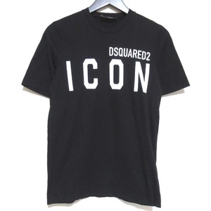 美品 20SS DSQUARED2 ディースクエアード ICONプリント クルーネック ショートスリーブ 半袖 Tシャツ カットソー XXS ブラック