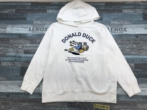 DONALD&DAISY レディース もこもこドナルド プルパーカー 白